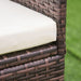 2-Seater Rattan Garden Armchair Set w/ Thick Cushions | Galvanized Metal Frame (Brown) - Samanta Factory