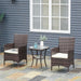 2-Seater Rattan Garden Armchair Set w/ Thick Cushions | Galvanized Metal Frame (Brown) - Samanta Factory