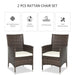 2-Seater Rattan Garden Armchair Set w/ Thick Cushions | Galvanized Metal Frame (Brown) - Samanta Factory