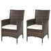 Luxury brown rattan 2-seater garden armchair set with thick cushions - weatherproof outdoor furniture UK