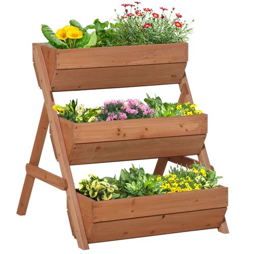 Raised Garden Bed – 3-Tier Wooden Planter Box - Samanta Factory