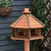 Wooden Bird Feeder Wooden Bird Table Bird Feeder with Roof, Brown, 130cm - Samanta Factory