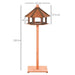 Wooden Bird Feeder Wooden Bird Table Bird Feeder with Roof, Brown, 130cm - Samanta Factory