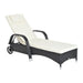 Black Outsunny adjustable rattan sun lounger with cushion, headrest and wheels – outdoor recliner for garden or patio UK