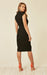 Black V Neck Wrap Dress - Samanta Factory