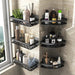 Aluminum no-drill bathroom shelf organizer for shower and makeup storage