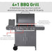 Gas BBQ Grill - 4+1 Burners with Storage & Mobility - Samanta Factory