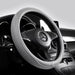 Napa Leather Perforated Patchwork Car Steering Wheel Cover, Non-Slip, Breathable, Universal 15 Inch (Approx. 38Cm)