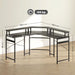 L-Shaped Computer Desk – Built-in Power & LED Lighting - Samanta Factory