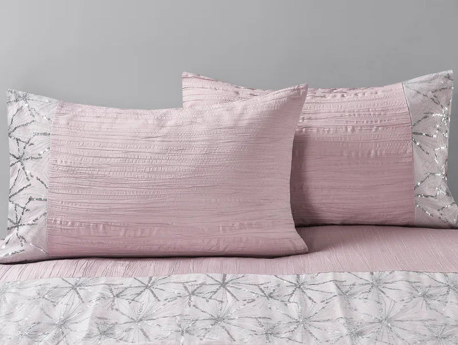 Crinkle Glitter Sequin Panel Shimmering Duvet Set