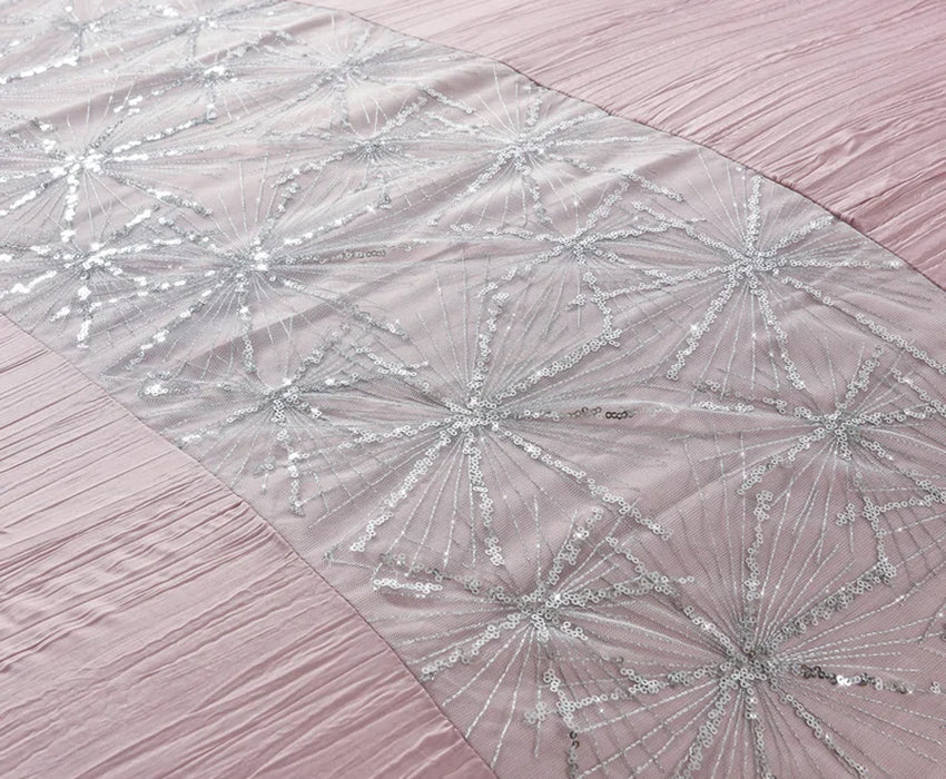 Crinkle Glitter Sequin Panel Shimmering Duvet Set