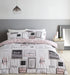 Duvet cover set with inspirational quotes and soft contemporary colors