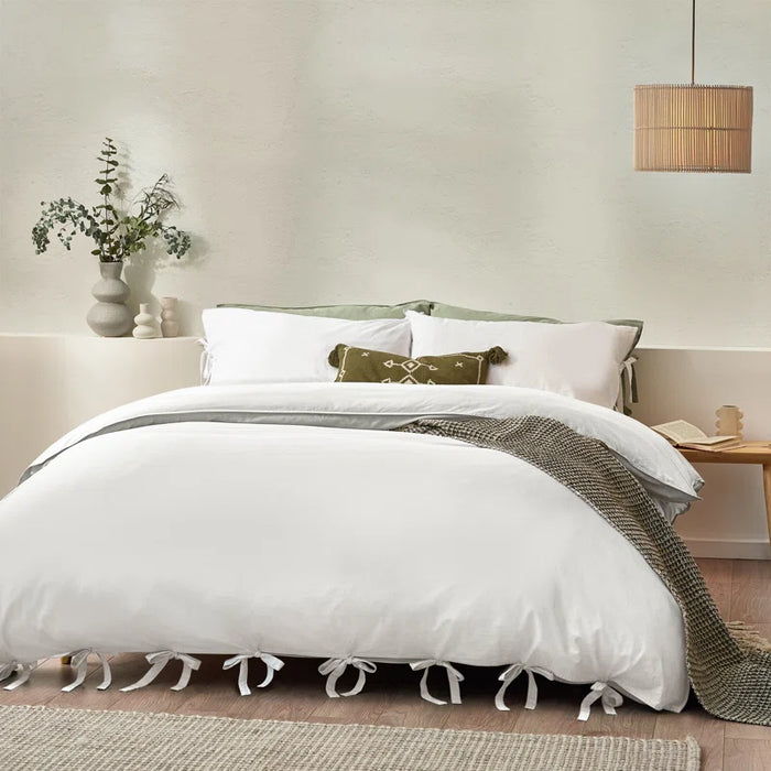 Thatcham Cotton Solid Colour Duvet Cover Set with Pillowcases