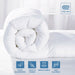 Soft polyester duvet in classic white, machine washable and hypoallergenic, providing comfort for all seasons.