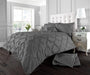  Solid Colour Pintuck Duvet Cover Set with Pillowcases in Cotton Blend