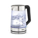 Geepas 1.7L electric glass kettle with quiet boil and auto shut-off