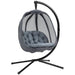 Egg Swing Chair with Stand – Comfortable Folding Basket with Cushion - Samanta Factory