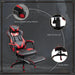 Gaming Chair Ergonomic Reclining w/ Manual Footrest Wheels Stylish Office Red - Samanta Factory