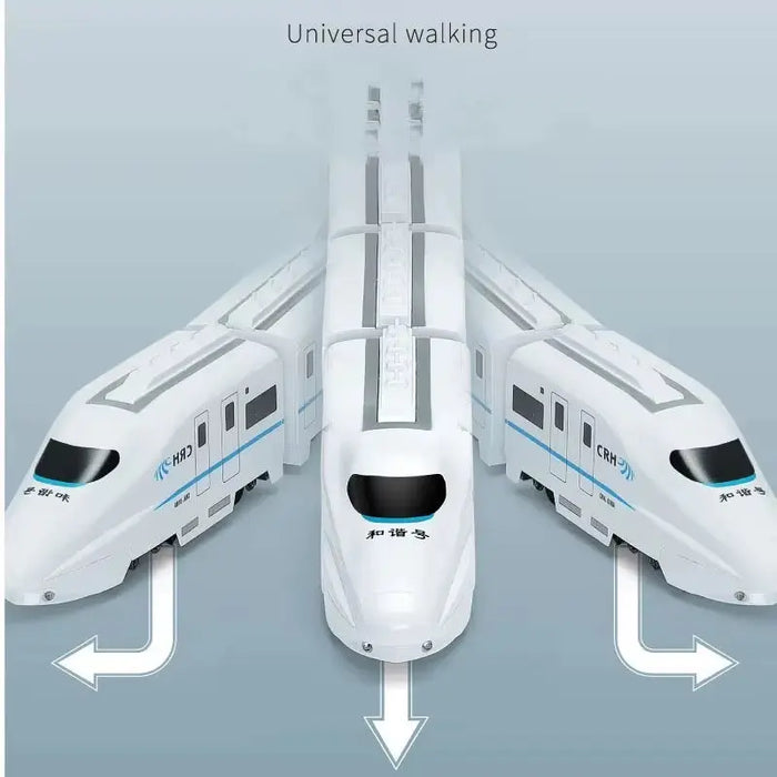 Kids DIY Simulation High Speed Railway Train Toy Car Electric Sound Light Model Train Educational Toys for Boys Girls Gift