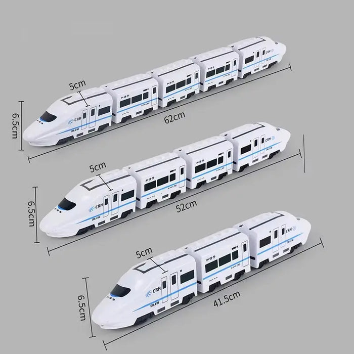 Kids DIY Simulation High Speed Railway Train Toy Car Electric Sound Light Model Train Educational Toys for Boys Girls Gift