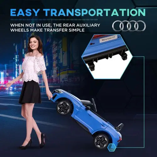 Audi RS e-tron GT Licensed 12V Kids Electric Ride on W/ Remote, Blue - Samanta Factory