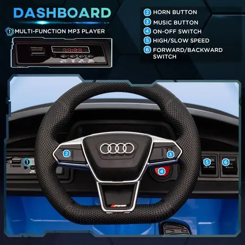 Audi RS e-tron GT Licensed 12V Kids Electric Ride on W/ Remote, Blue - Samanta Factory