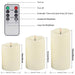 3-piece flameless LED candle set with remote – warm yellow light in modern gray acrylic casing