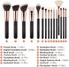 Professional 15-Piece Makeup Brush Set for Flawless Application of Powder, Cream, and Liquid with Elegant PU Leather Case in Classic Rose Gold