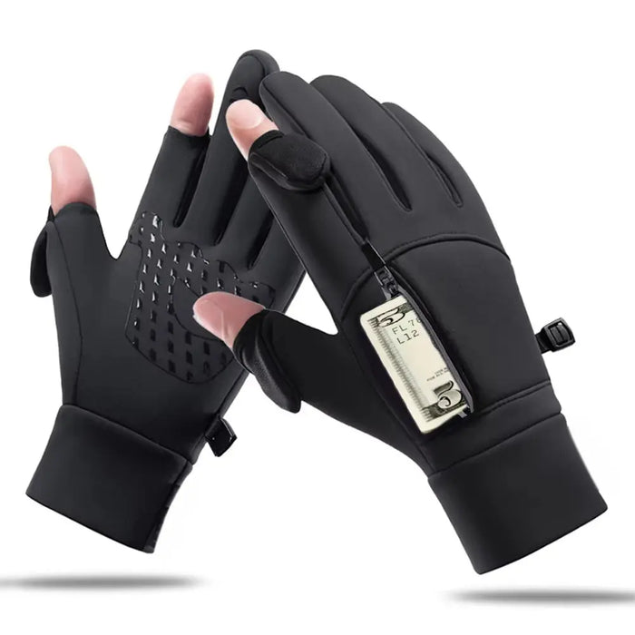 Winter Warm Touch Screen Gloves Outdoor Windproof Waterproof Cold-Proof Gloves Men Driving Cycling Fishing Ski Gloves