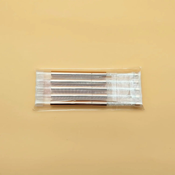 5-Piece Professional Nail Art Liner Brush Set with Protective Caps and Diamond Handles, 7/9/11/15/20mm,  Fine Detail Painting Tools for Acrylic Design in Rose Gold