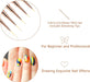 5-piece professional nail art brush set with rose gold diamond handles and protective caps