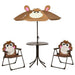 Kids foldable garden set with table, chairs, and monkey design umbrella