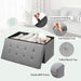 Fabric Foldable Storage Ottoman with Padded Seat for Living Room