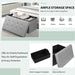 Fabric Foldable Storage Ottoman with Padded Seat for Living Room