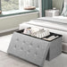 Fabric Foldable Storage Ottoman with Padded Seat for Living Room