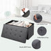 Fabric Foldable Storage Ottoman with Padded Seat for Living Room