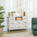 Boucle Chest of Drawers – 8 Drawer Dresser with Power Outlets - Samanta Factory