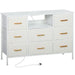 Boucle Chest of Drawers – 8 Drawer Dresser with Power Outlets - Samanta Factory