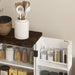 Farmhouse Storage Cabinet – Adjustable Shelves & Wood-Effect Top - Samanta Factory