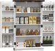 Farmhouse Storage Cabinet – Adjustable Shelves & Wood-Effect Top - Samanta Factory