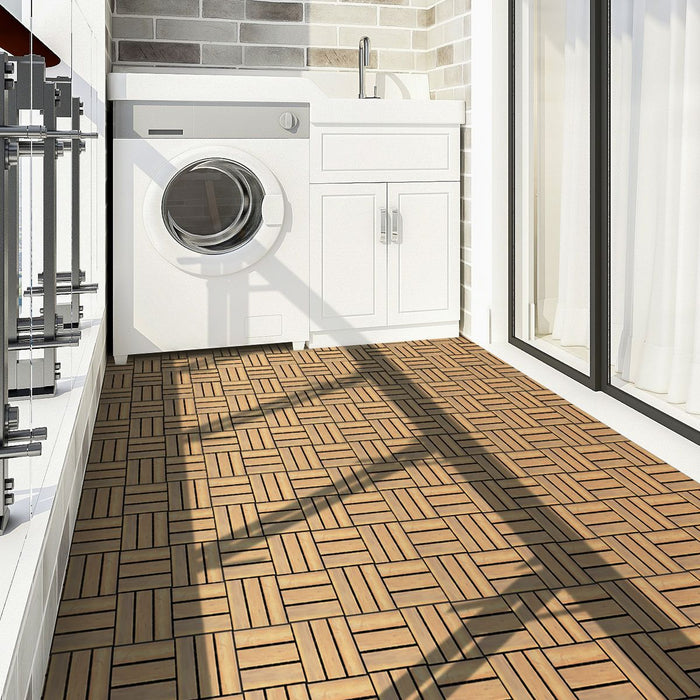 10 PCS Wood Tiles for Terrace and Balcony