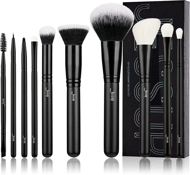 10-Piece Professional Makeup Brush Set – Soft Synthetic Bristles for Face & Eye Makeup