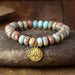 Imperial Jasper Lotus Bracelet, Natural Stone & Lotus Charm (Unisex)! 🌿🌸 - Samanta Factory