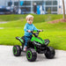 Green and white children's electric quad bike with LED lights - ride-on toy UK