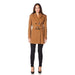 British-made wool-cashmere cropped trench coat in camel – luxury women's outerwear