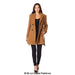 De La Creme - Womens Camel Textured Short Belted Coat - Samanta Factory