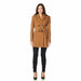 De La Creme - Womens Camel Textured Short Belted Coat - Samanta Factory