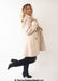 British-made wool-feel winter coat with detachable hood and double-breasted front in multiple colors