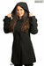 Womens Wool Feel Double Breasted Hooded Coat - Samanta Factory
