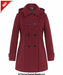 Womens Wool Feel Double Breasted Hooded Coat - Samanta Factory